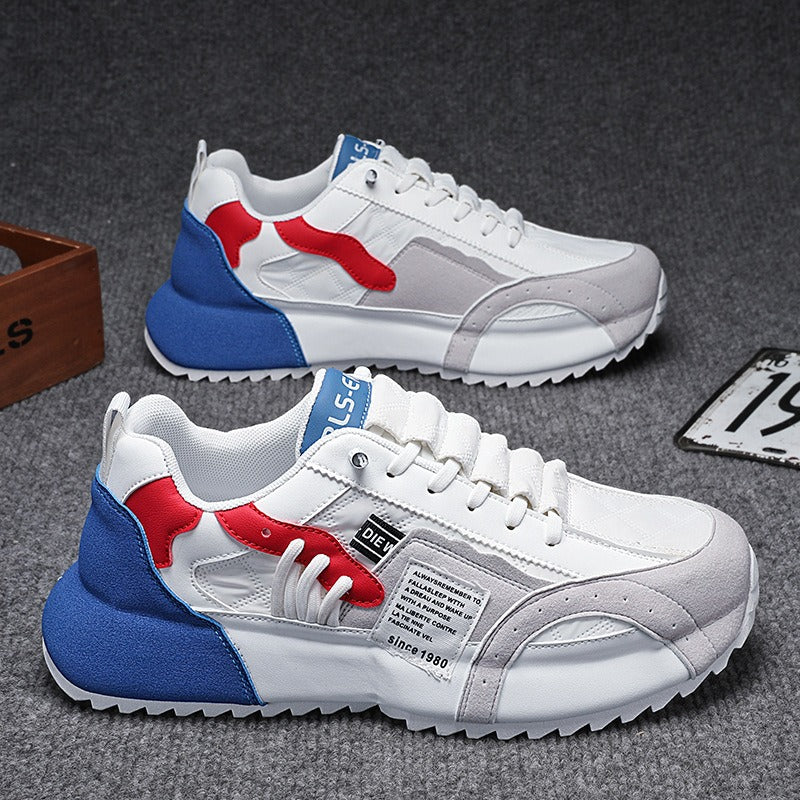 Spring New Men's Shoes with Low Top and Bottom Shoes Live Broadcast Leather Sports Shoes Running and Leisure Men's Shoes